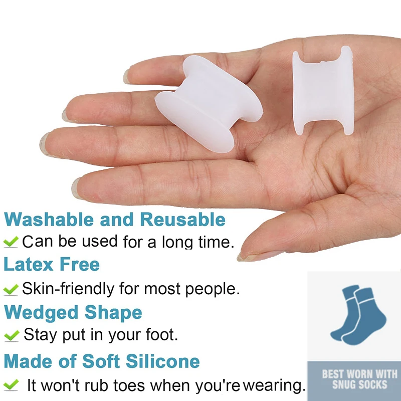 Pexmen 2/4Pcs Bunion Pads Toe Separator Spacer Bunion Corrector GEL Orthotics สําหรับแคลลัส Corns Crooked และทับซ้อนกัน Toes