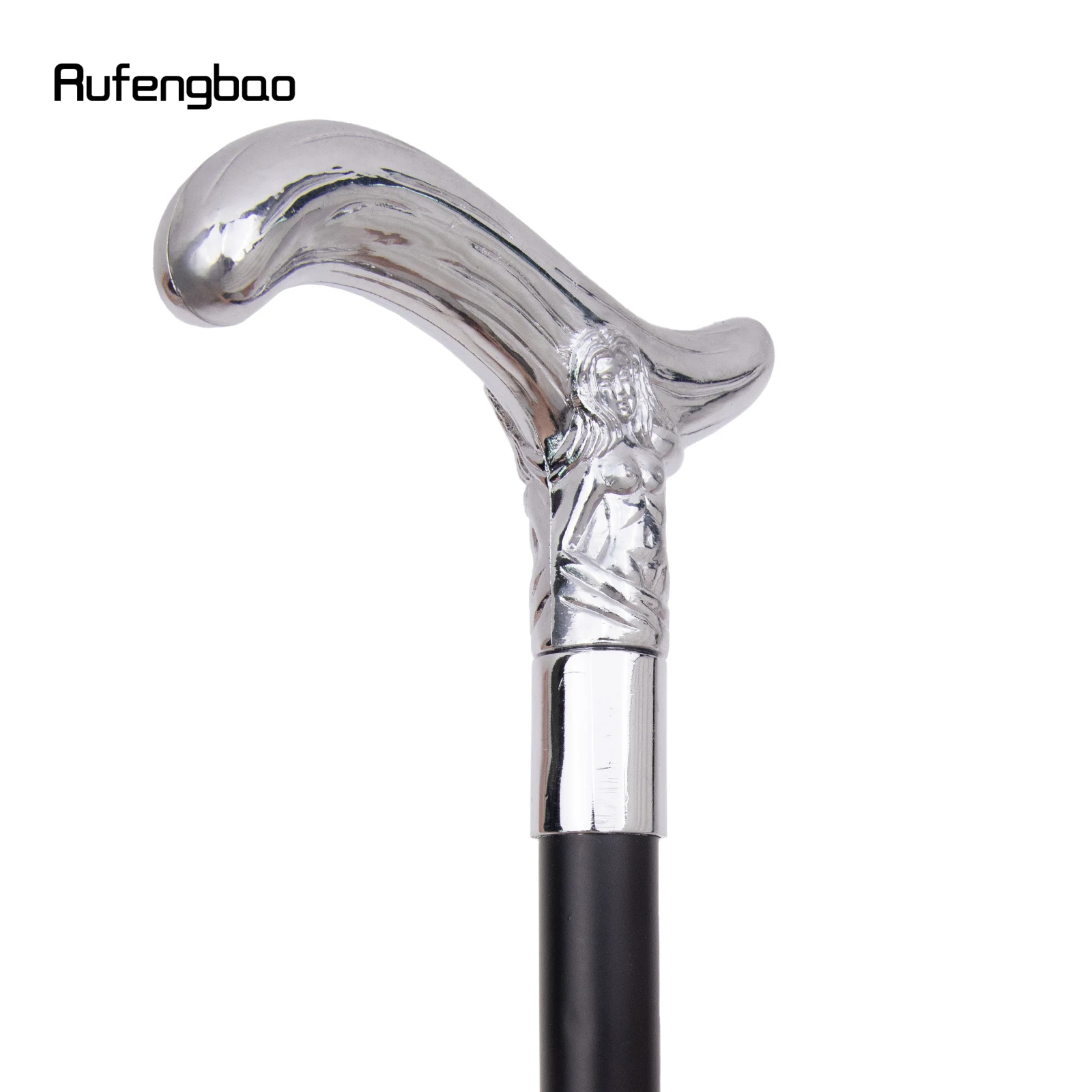 White Luxury Beauty Curve Line  Cosplay Walking Cane Fashion Decorative Walking Stick Gentleman Elegant Cane Knob Crosier 93cm