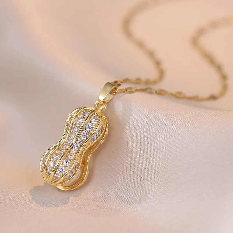 

Fashion zircon peanut necklace for women