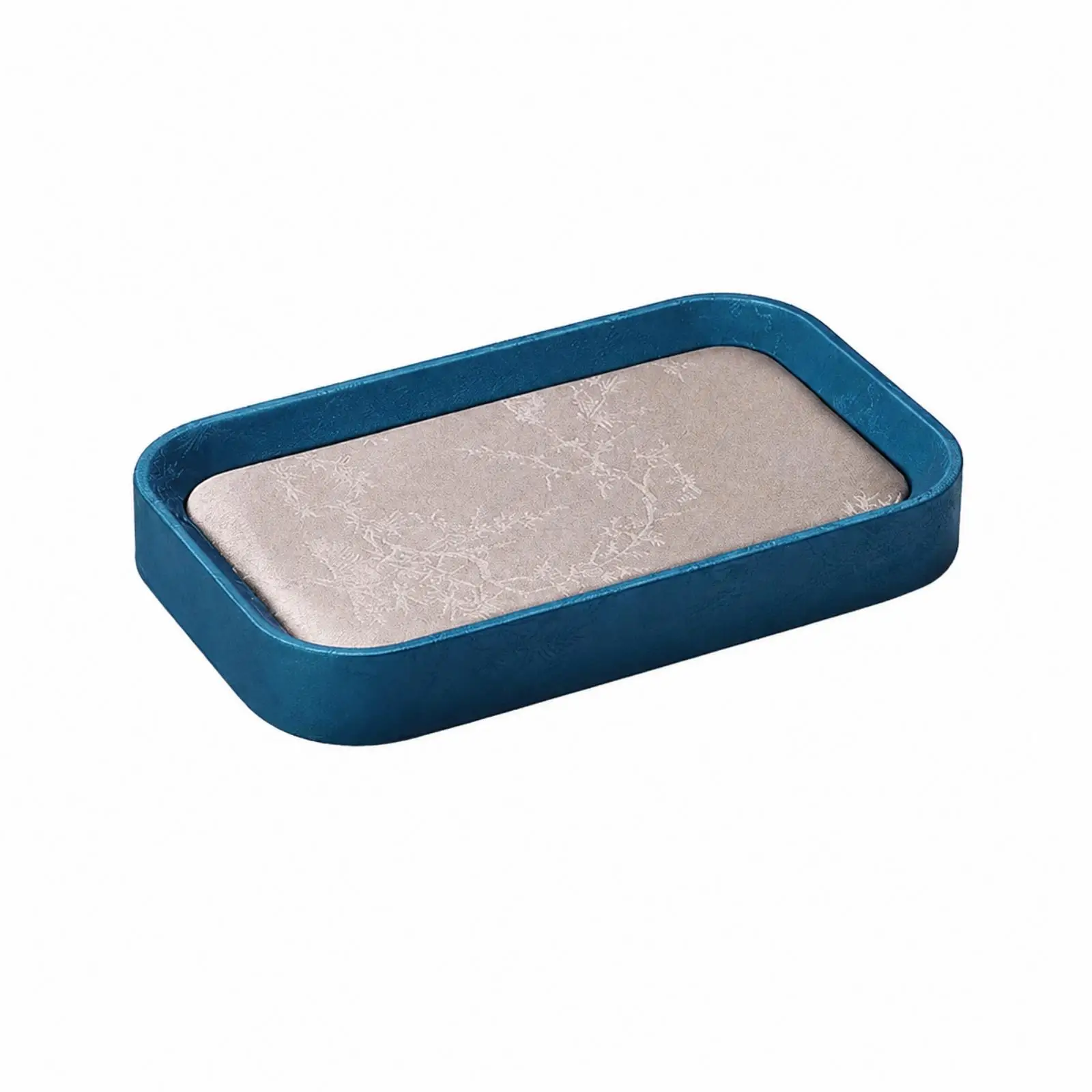 Portable Rectangular Jewelry Display Tray Microfiber Surface Ideal for Countertop Showcase Organizer Box