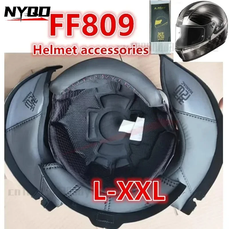 

Original LS2 FF809 helmet lining, genuine leather inner cotton L-XXL, anti fog sticker, helmet modification accessories