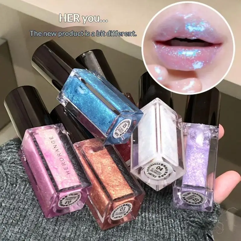 7 Colors Chameleon Glitter Lip Gloss Lasting Moisturizing Translucent Liquid Lipstick Shimmer Lip Glaze Plumper Makeup Cosmetics