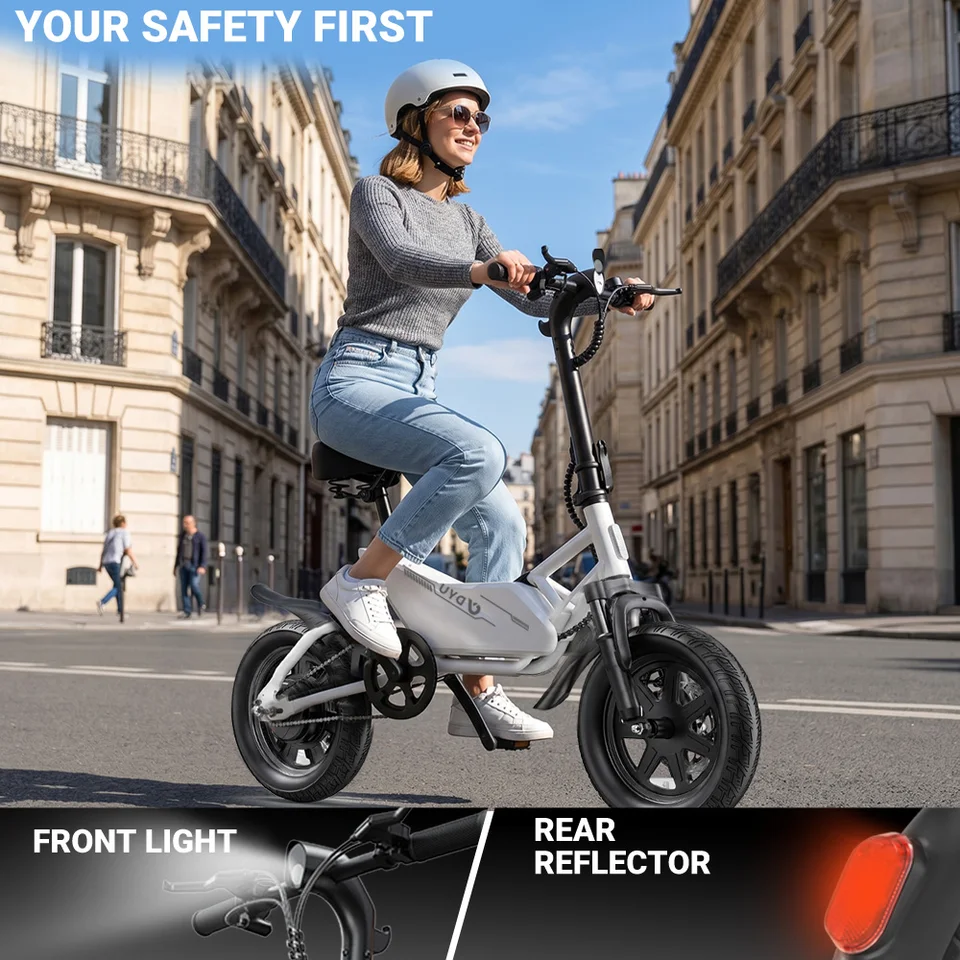 DYU X1 14” Folding Electric Bike Mini E-Bike 500W Peak 20MPH 36V 7.8AH Battery Compact City Commuter Electric Bicycle Style image 9