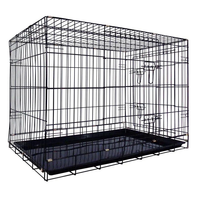 Spot supply pet transport cage cat and dog small animal iron cage double door simple thickening