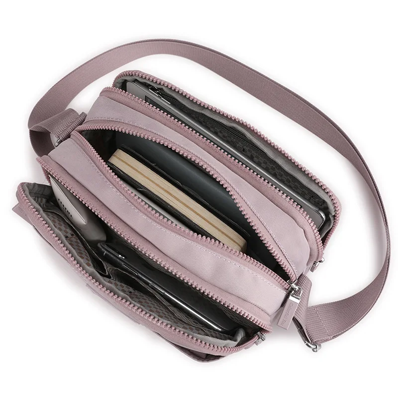 Women Nylon Solid Color Shoulder Bags Summer Luxury Ladies Crossbody Bag Designer Multiple Pockets Simplicity Travel Shopper Bag