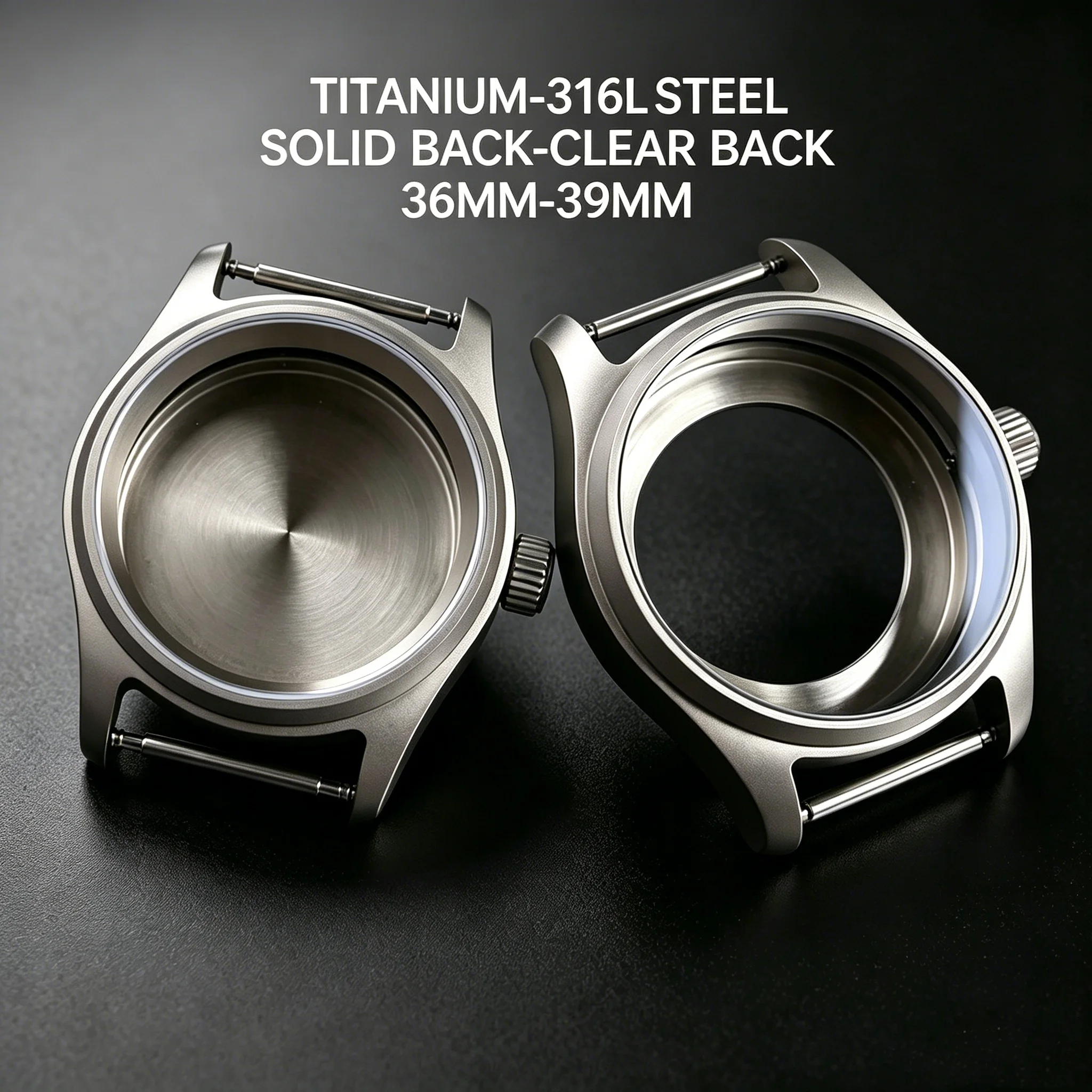Vintage Pilot Watch Case Titanium/316L Steel for NH34 NH35 NH36 NH38 NH70 PT5000 ETA2824 Miyota8215 Sapphire Glass Waterproof