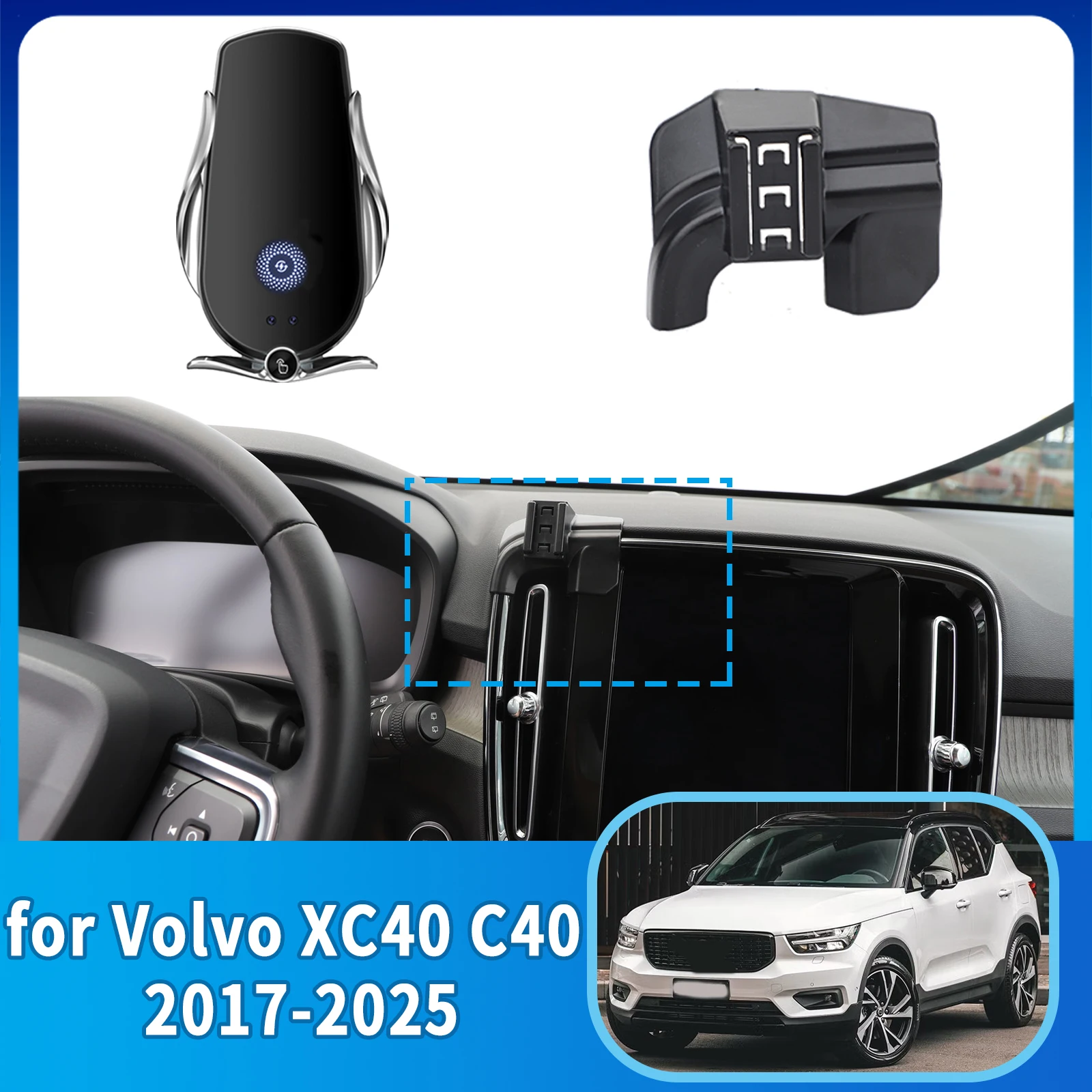 

GPS Bracket Car Mobile Phone Holder for Volvo XC40 C40 2020~2025 Navigation Stand Auto Accessories