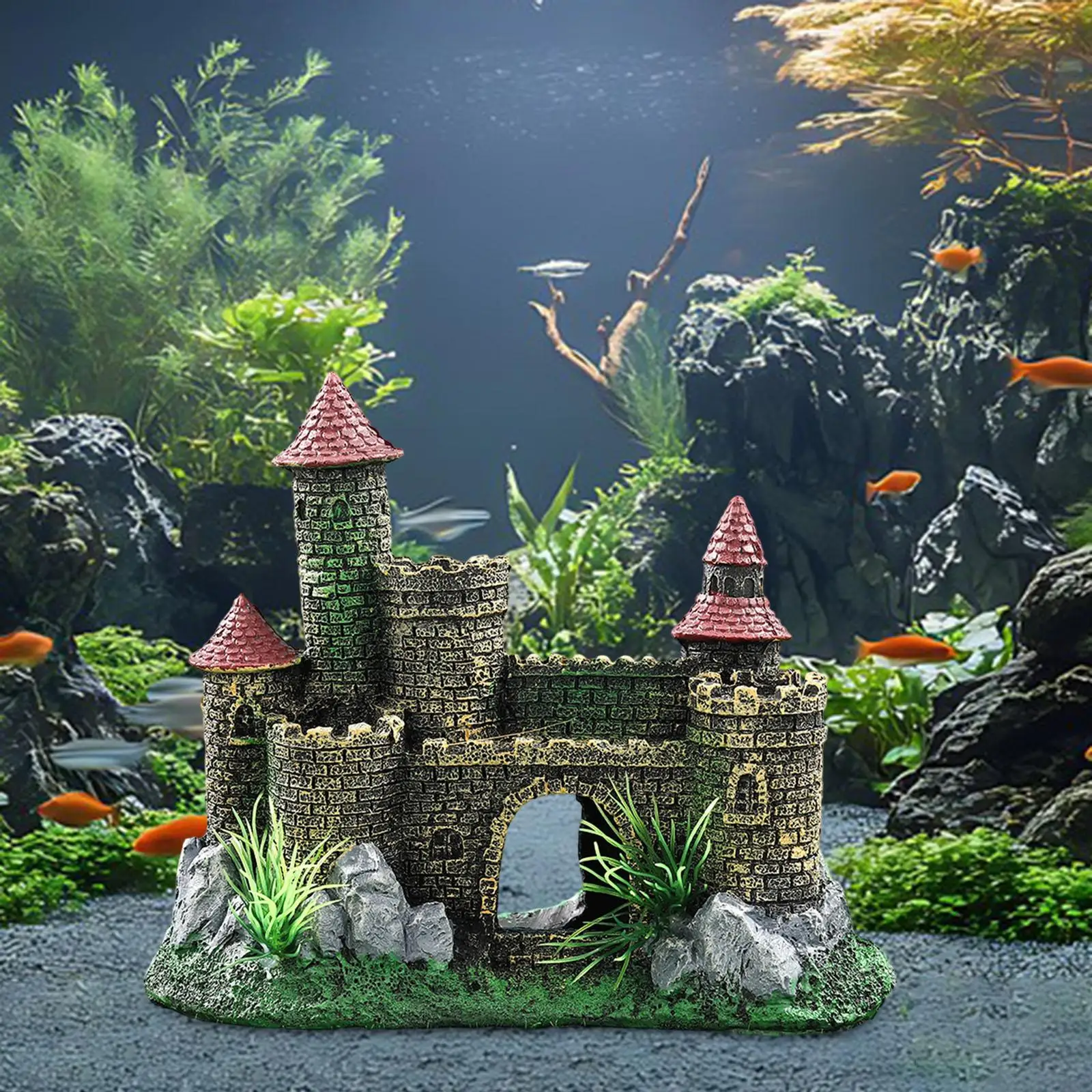 

Декор для аквариума: Замок из смолы, средневековый декоративный элемент для аквариума