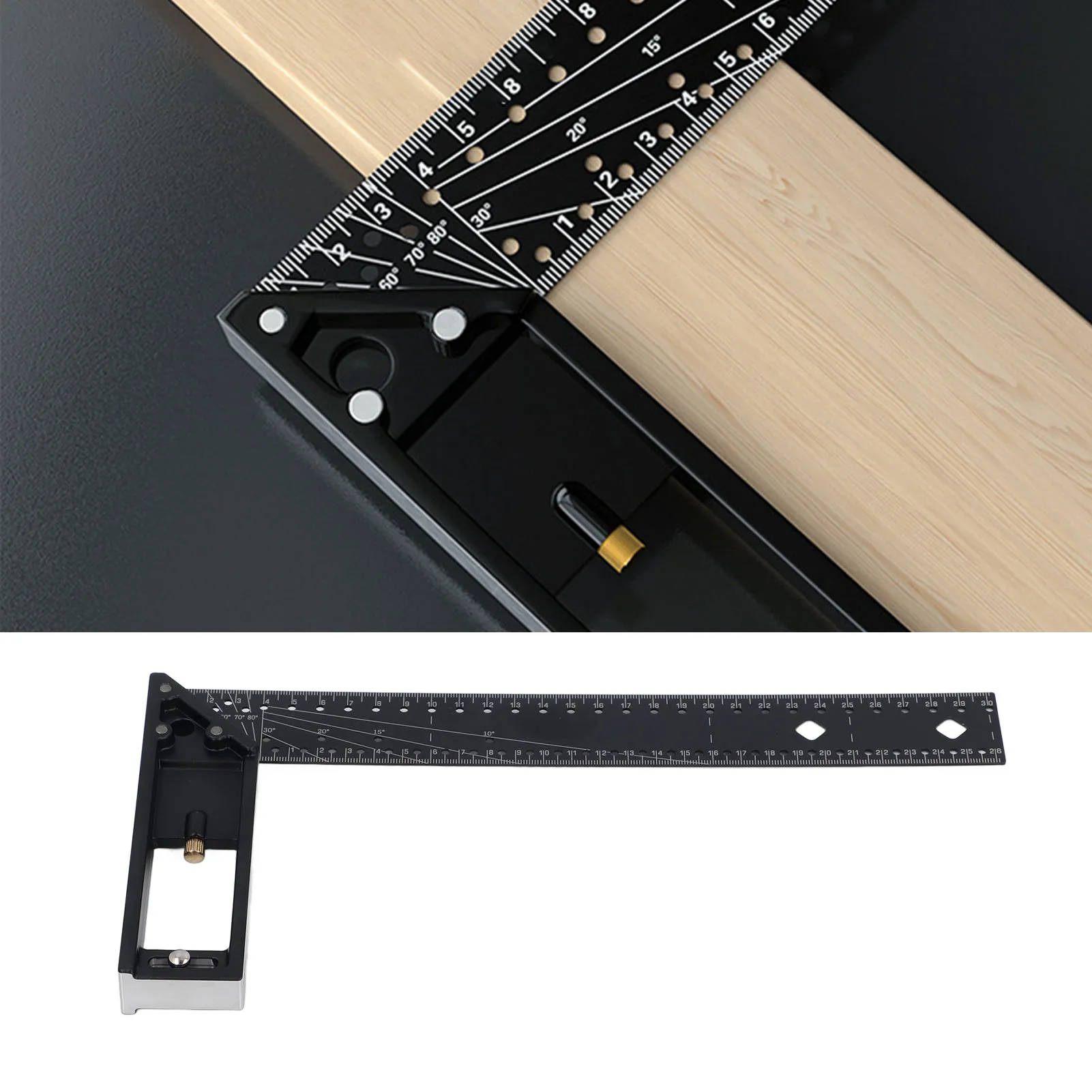 

Многофункциональная угловая линейка 45/90 градусов, высокоточная комбинированная портативная линейка для точных измерений