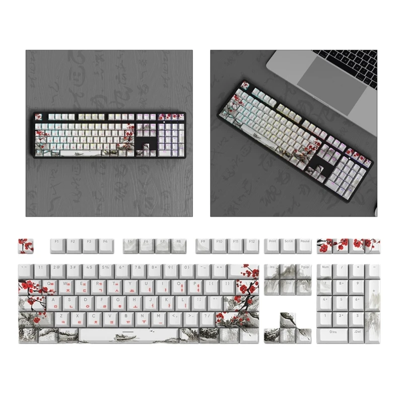 

Keycaps 108-клавишная толстая Pbt DyeSublimation Russian Keycap для механической клавиатуры H8WD