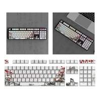 108 Keys PBT Keycap DYESUB OEM Plum Blossom Russian Korean Japanese Keycaps For Mechanical Keyboard H8WD