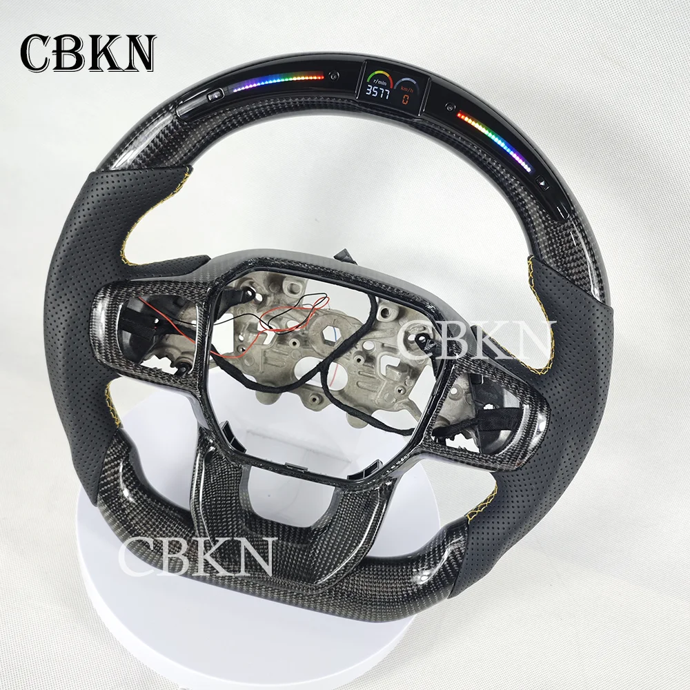 RPM LED Custom Real Carbon Fiber Sport Steering Wheel For Ford Ranger Raptor regular version 2022-2026 Customizable style