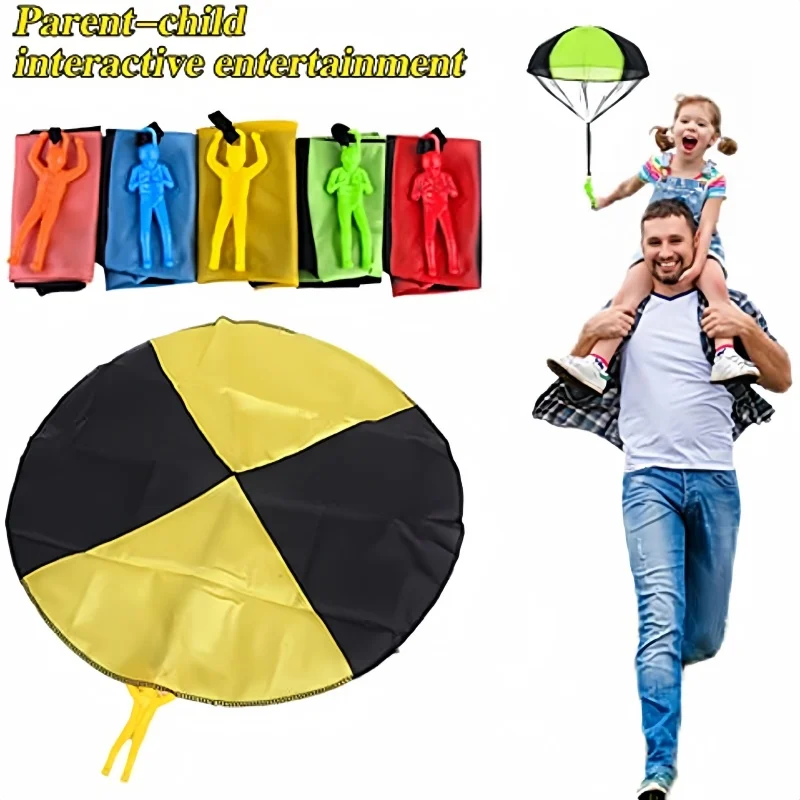 5pcs Color Random Hand Throwing Parachute Flying Toys for Children Educational Outdoor Games Sports Entertainment Sensory Play