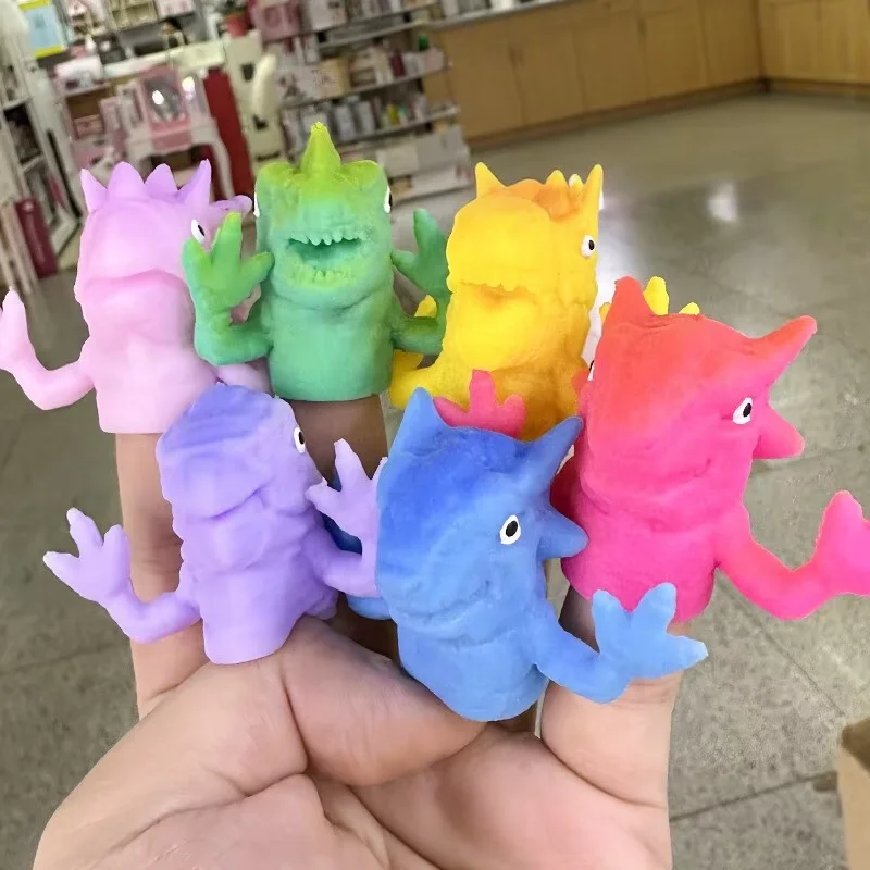 TPR Dinosaur Finger Puppet Set Soft Rubber Animal Finger Toys for Kids Parent Child Interactive Storytelling and Pretend Play