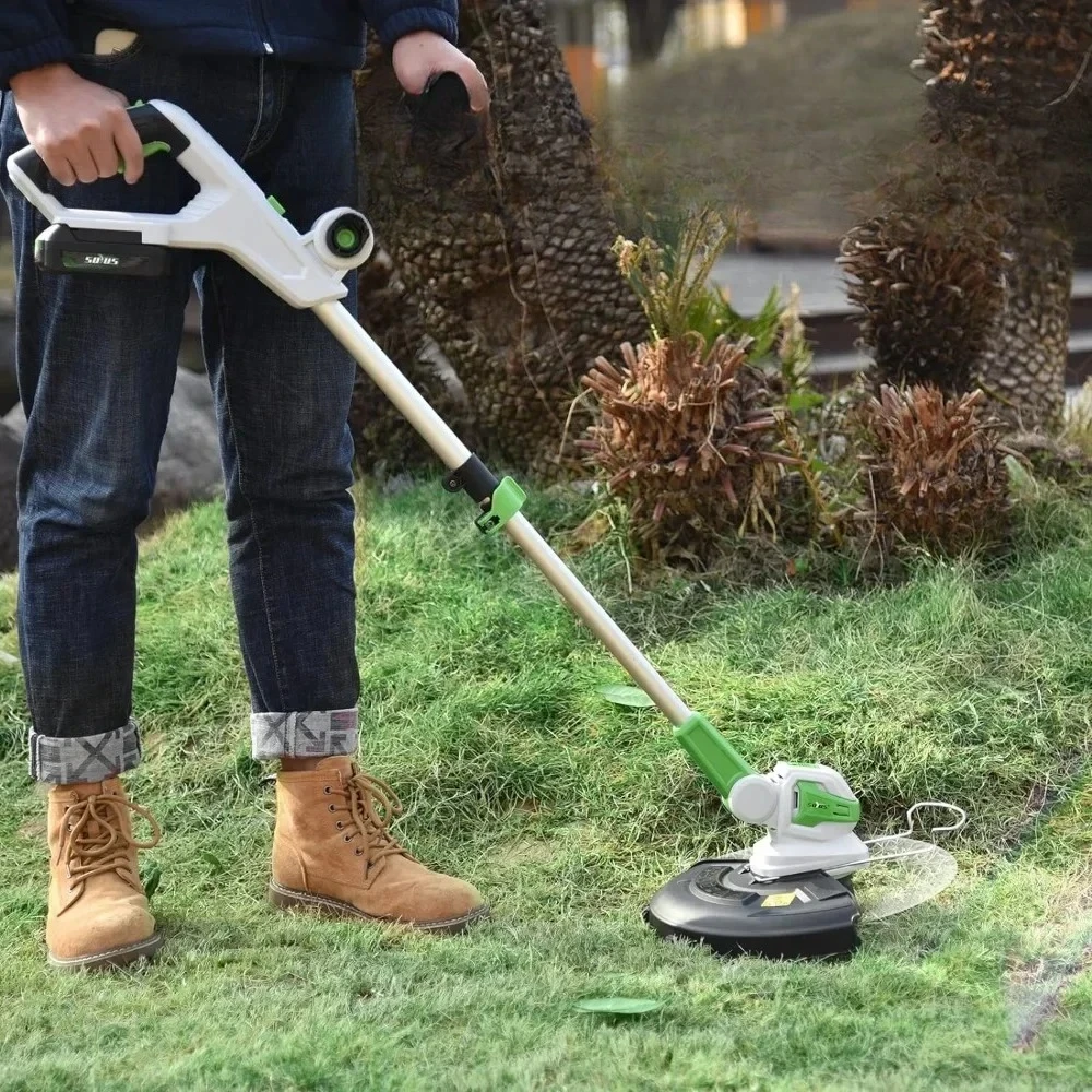 

#For For 12 Inch String Trimmer Cordless 20v Electric Weed Wacker 2 Pcs 2.0Ah Battery Powered Weed Trimmer/Edger, Lightweight&