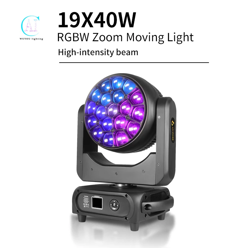 K15 19x40W RGBW B-eye Wash Zoom Beam Effect with RING Moving Head DMX512 Control For Wedding Decoration Dj Disco Stage Light