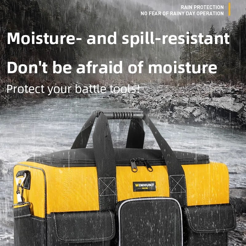 กระเป๋าเครื่องมือแบบมีฐานแข็ง พร้อมสายสะพายไหล่ กระเป๋าใส่เครื่องมือแบบทนทาน กระเป๋าเครื่องมือกันน้ำ สำหรับช่างไฟฟ้า