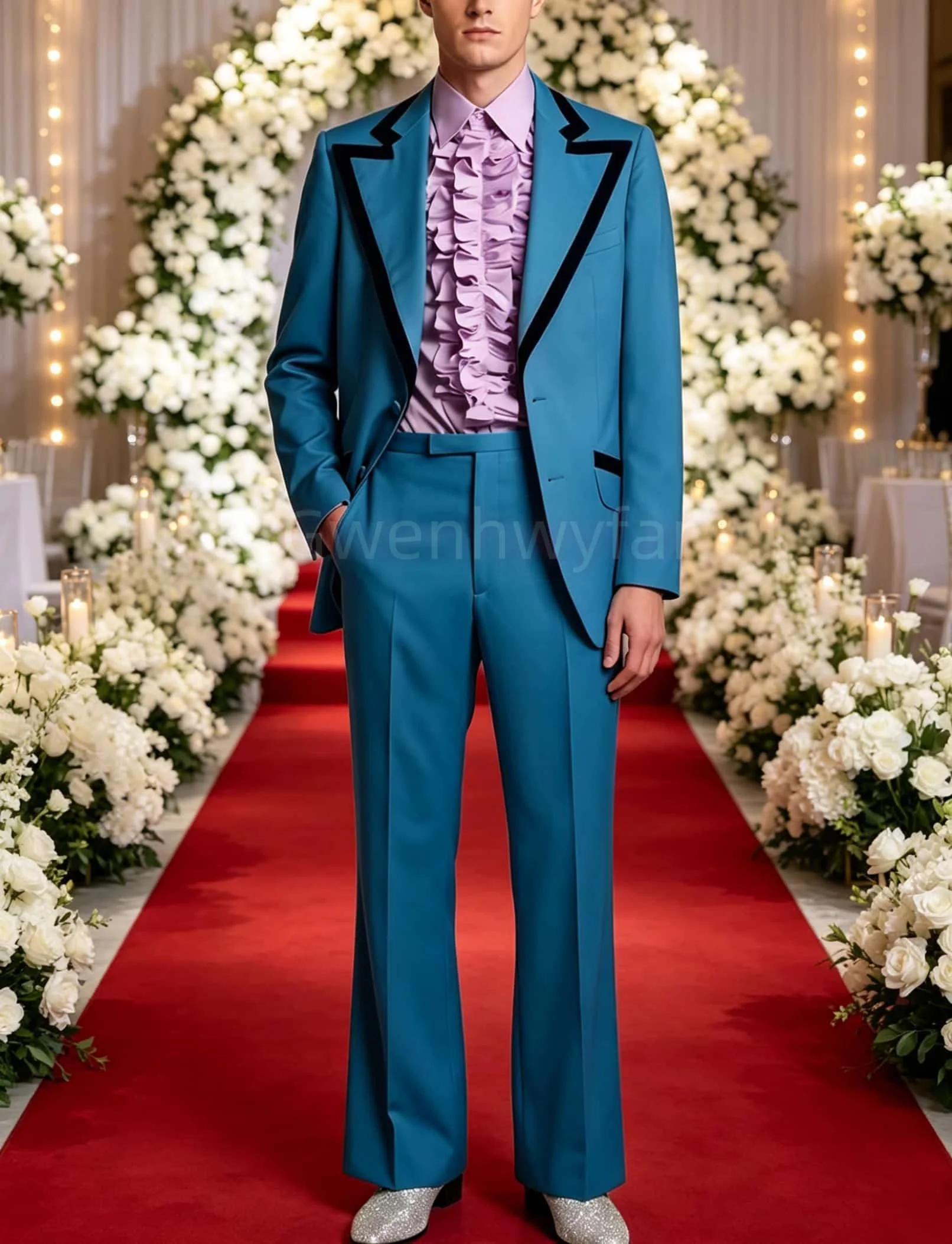Gwenhwyar High-Quality Blazer and Pants, Suitable for All Seasons, Business, Party, Office Wear Men's 2Piece Suit Set, Casual