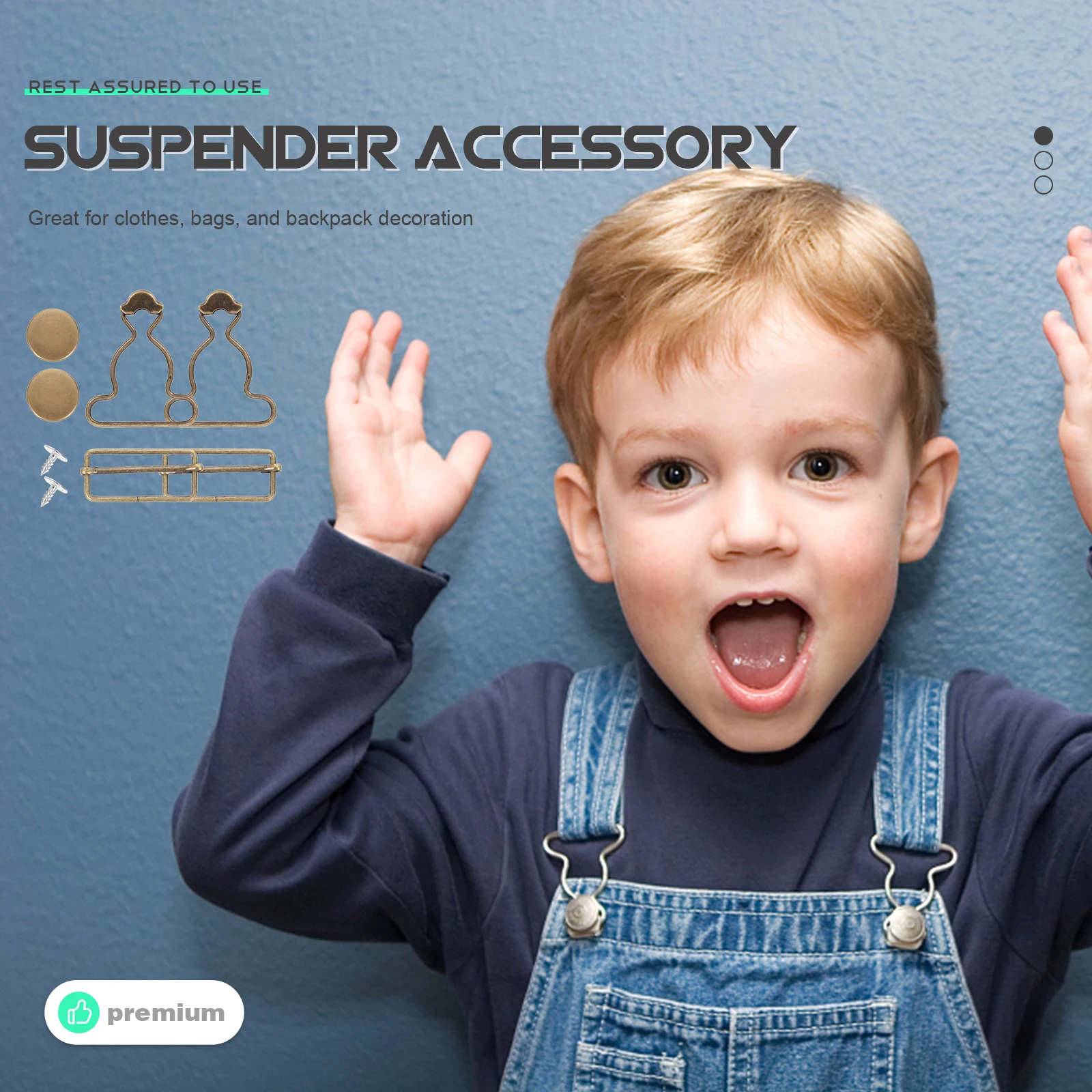 

1 set 1 Set Of Adjustable Overall Clips For Jeans Thickened Metal Buckles Replacement Fasteners For Clothing Bags Diy Crafts