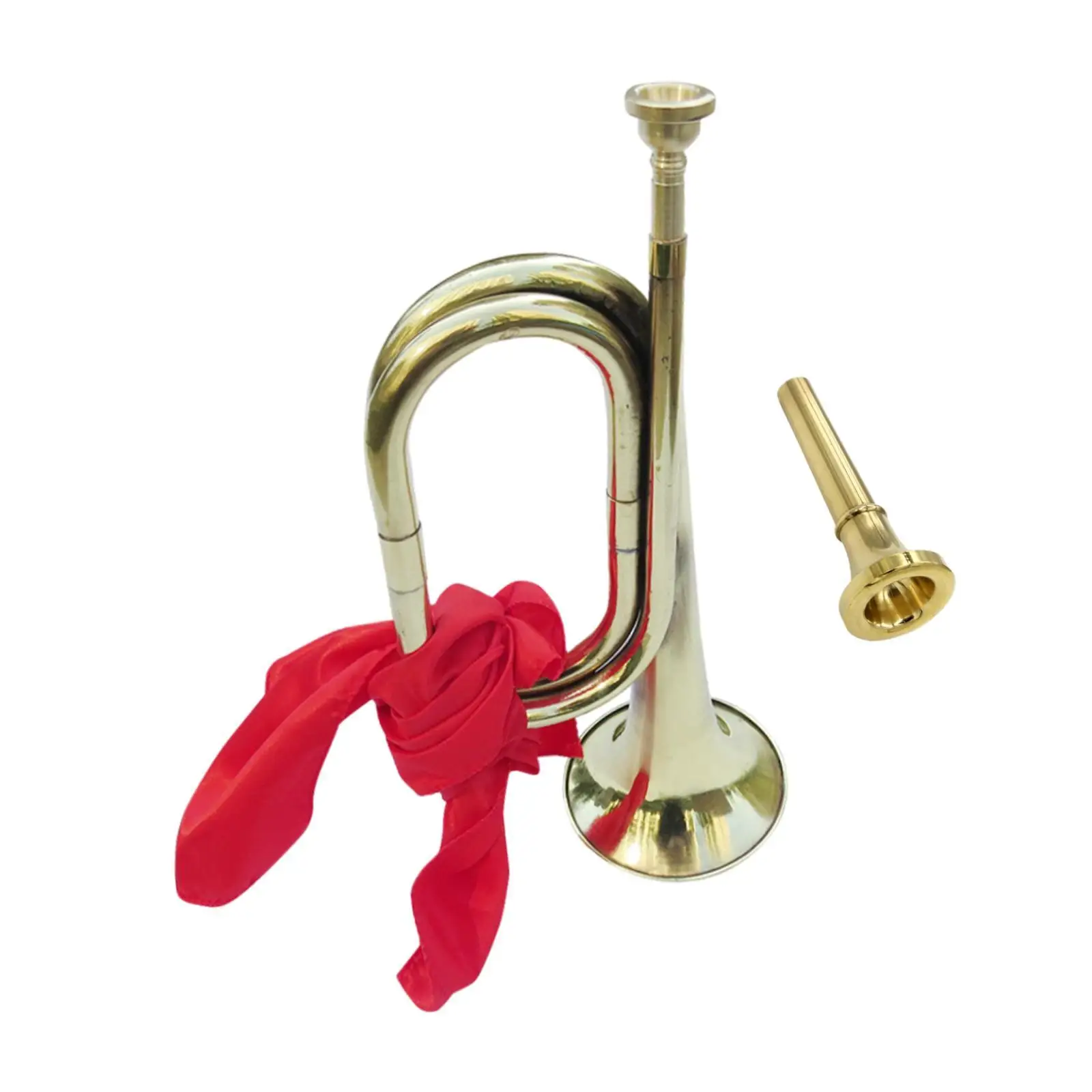 Cavalry Trumpet Scouting Trumpet with Mouthpiece C Bugle Blowing Bugle Mini Brass Instrument for School Band Orchestra Adults