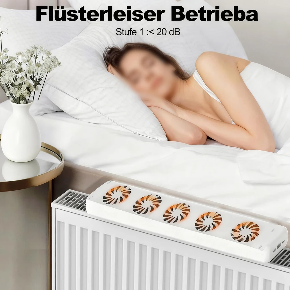 5 Fan Intelligent Radiator FansRadiator Airflow Booster Extension Automatic Thermostat Home Heating Cooling System