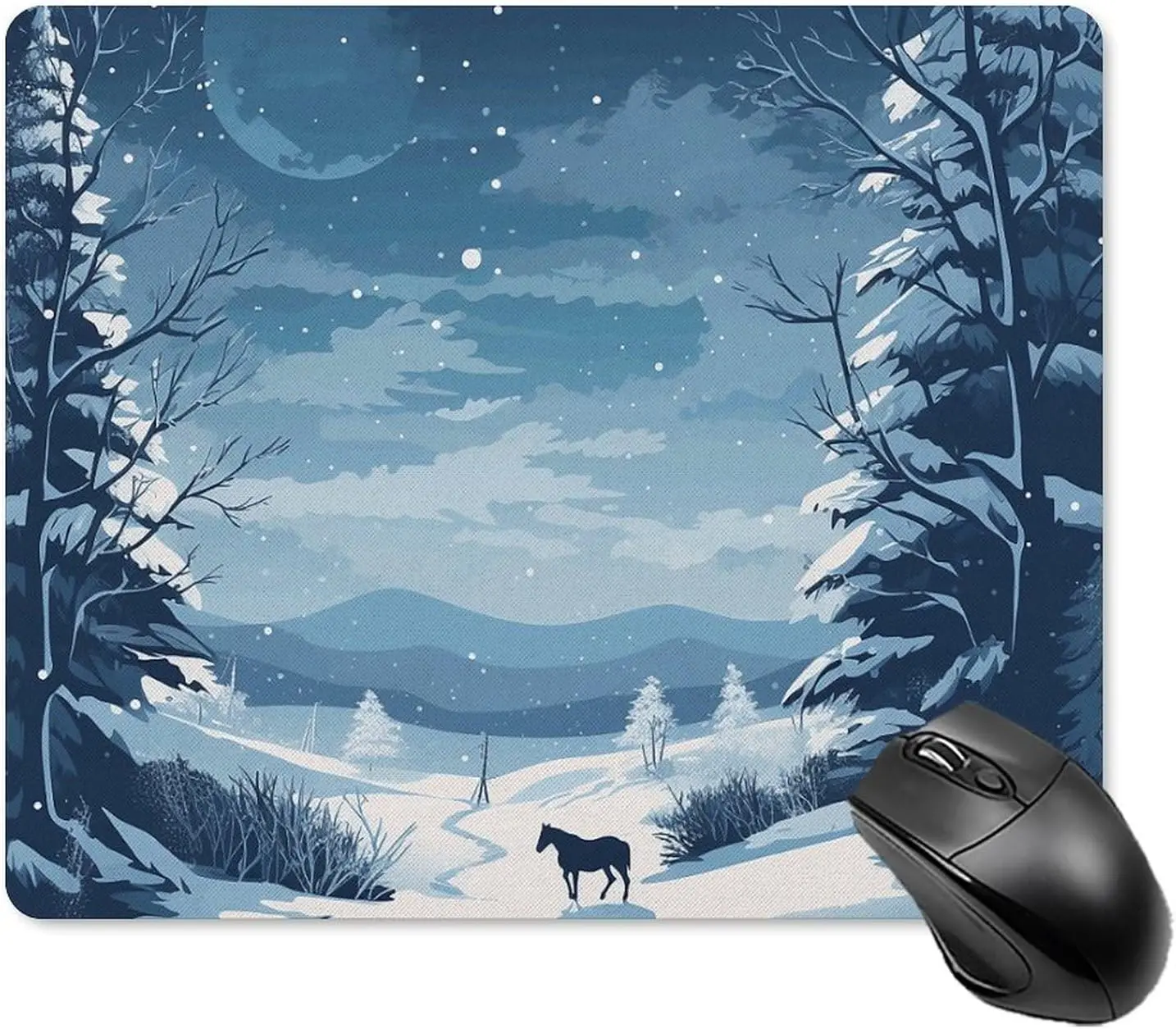 small Square landscape computer mouse pad with anti-slip and wear-resistant rubber base with seam edge game desk pad protection