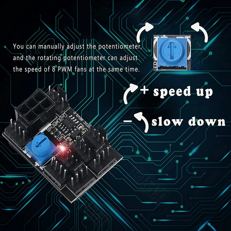 3-контактный 4-контактный адаптер вентилятора PWM PC чехол охлаждающий концентратор 8-Way разделитель 12 В контроллер скорости с 6-контактным портом питания