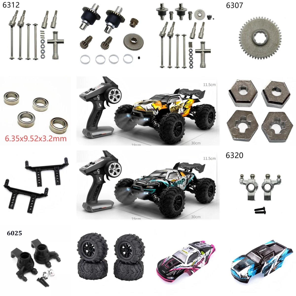 SCY 16101PRO 16102PRO Modified Accessories Differential Dog Bone CVD Tire Bearing Shell SCY1/16 RC Car Upgraded Metal Spare Part