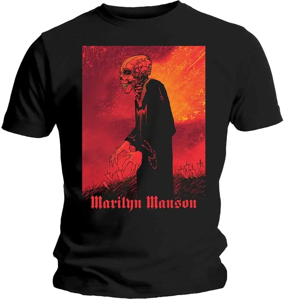 Marilyn Manson Men's Mad Monk Slim Fit T-Shirt Large Black