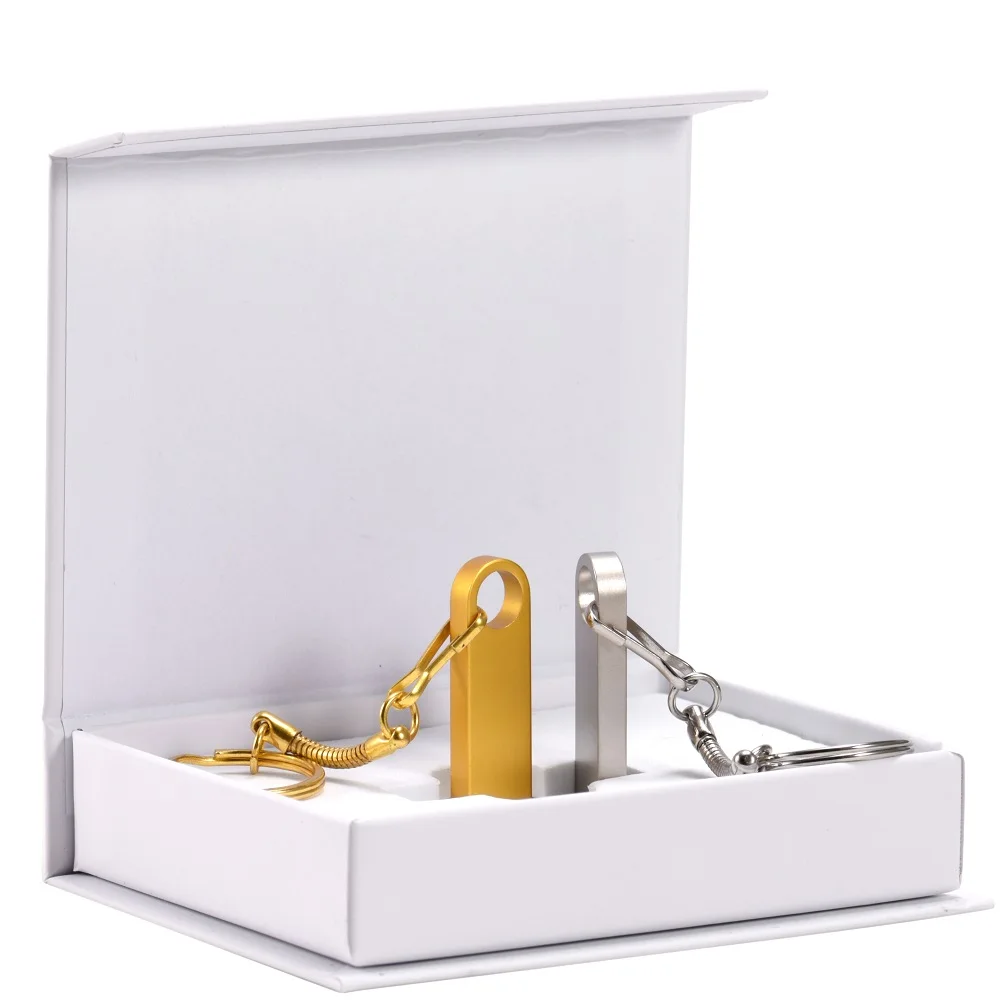 محرك فلاش USB 2.0 معدني محاصر 64 جيجابايت محرك القلم الإبداعي 100% القدرة الحقيقية هدية الزفاف عصا الذاكرة عصا الإبهام الذهبية 32 جيجابايت 16 جيجابايت