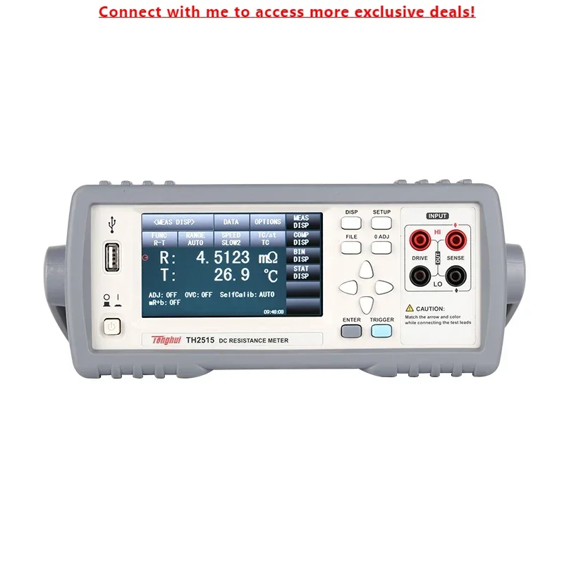 

Tonghui TH2515 DC Resistance Meter Instrument With Low-resistance Test Mode 110MΩ Corrente 100nA
