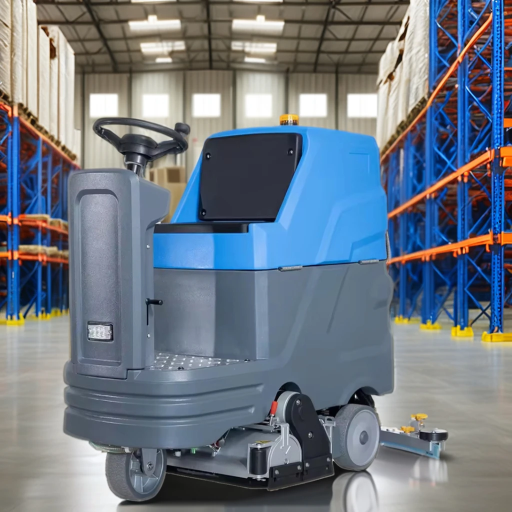 Electric Commercial Floor Scrubber Making Machine with New Scratomac Brushes for Hotel Cleaning