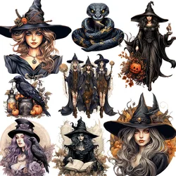 20Pcs/Pack Halloween Witch Sticker DIY Craft Scrapbooking Album Junk Journal Decorative Stickers