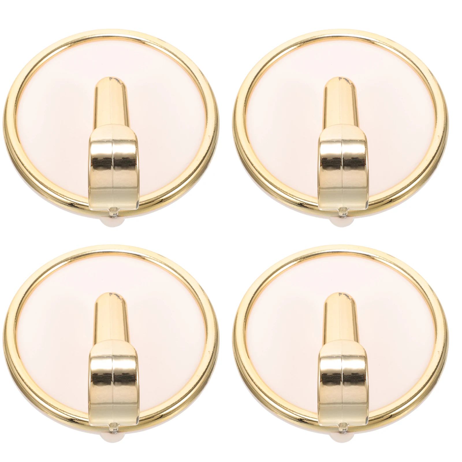 

4pcs Non-marking Adhesive Hooks White Round for Bathroom Kitchen Wall Key Clothes Hanging ABS Material Sticky Wall Hooks Self
