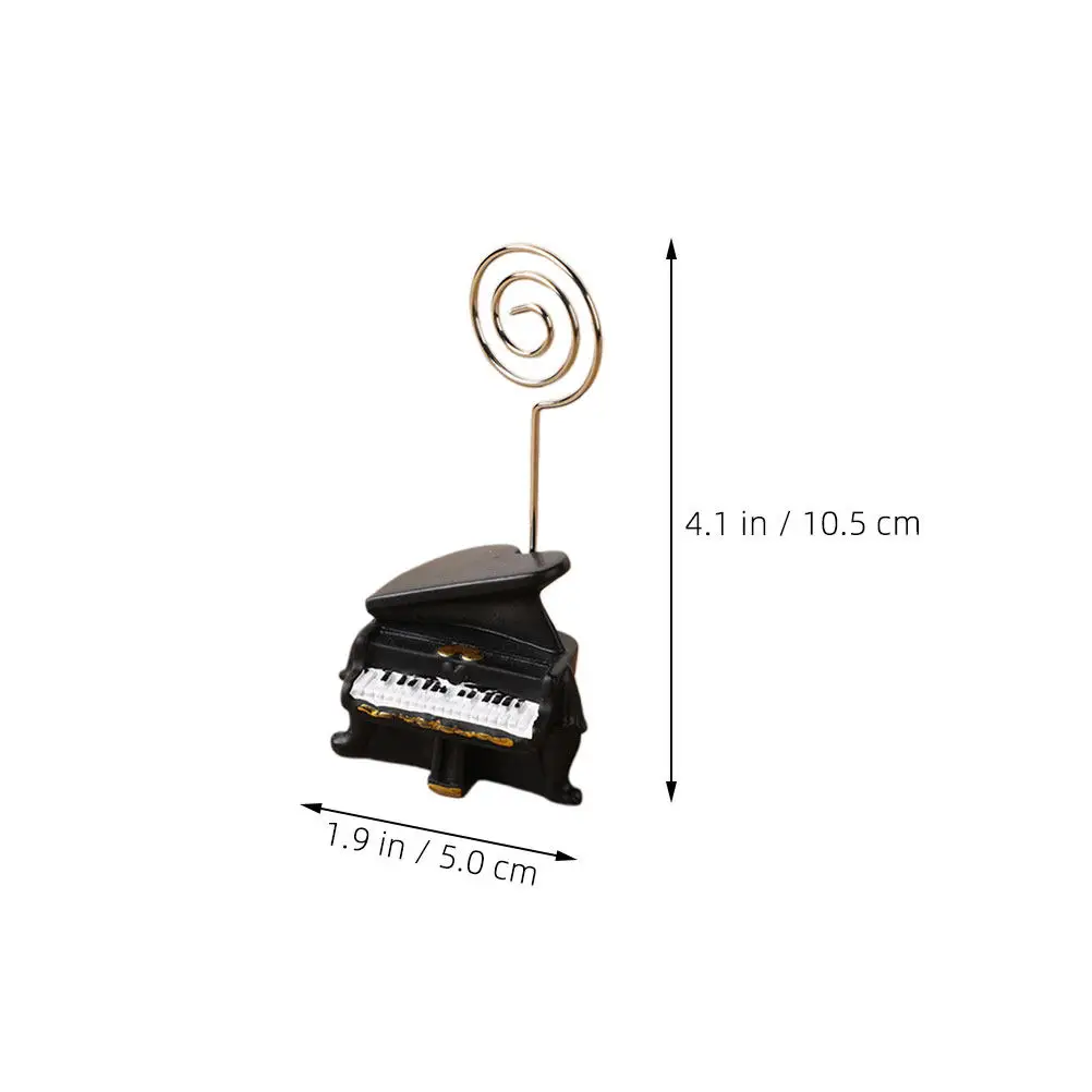 2Pcs Piano Shaped Resin Iron Memo Clip Holder Desk Accessory for Notes Cards Business Photos Table Number Music Lover Gift