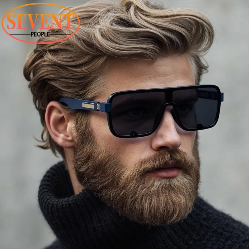 

Steampunk Oversized Polarized Square Sunglasses Men 2025 Luxury Brand Vintage Outdoor Driving Shield Sun Glasses Classic Shades