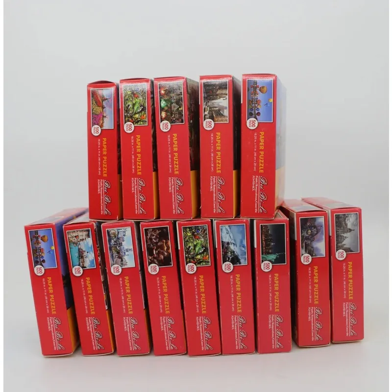 46*28cm Jigsaw Puzzles 500 Pieces Paper Picture Landscape Oil Painting Art Puzzles Decompression Toys for Adults Family Games