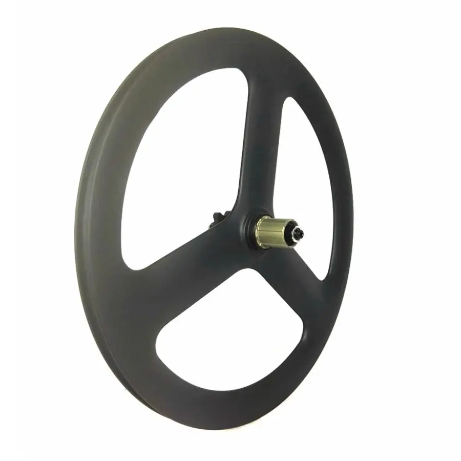 Roda de raio 20 polegadas Tri Spoke Carbon BMX 20 Roda de bicicleta com freio a disco