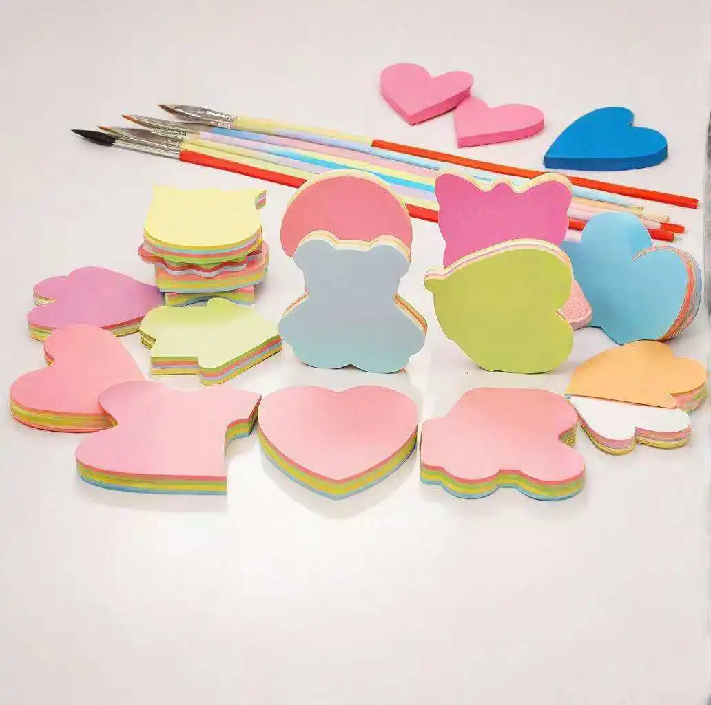Colorful Cartoon - Shaped Sticky Notes Adhesive Memo Pads for Office & Study Messages