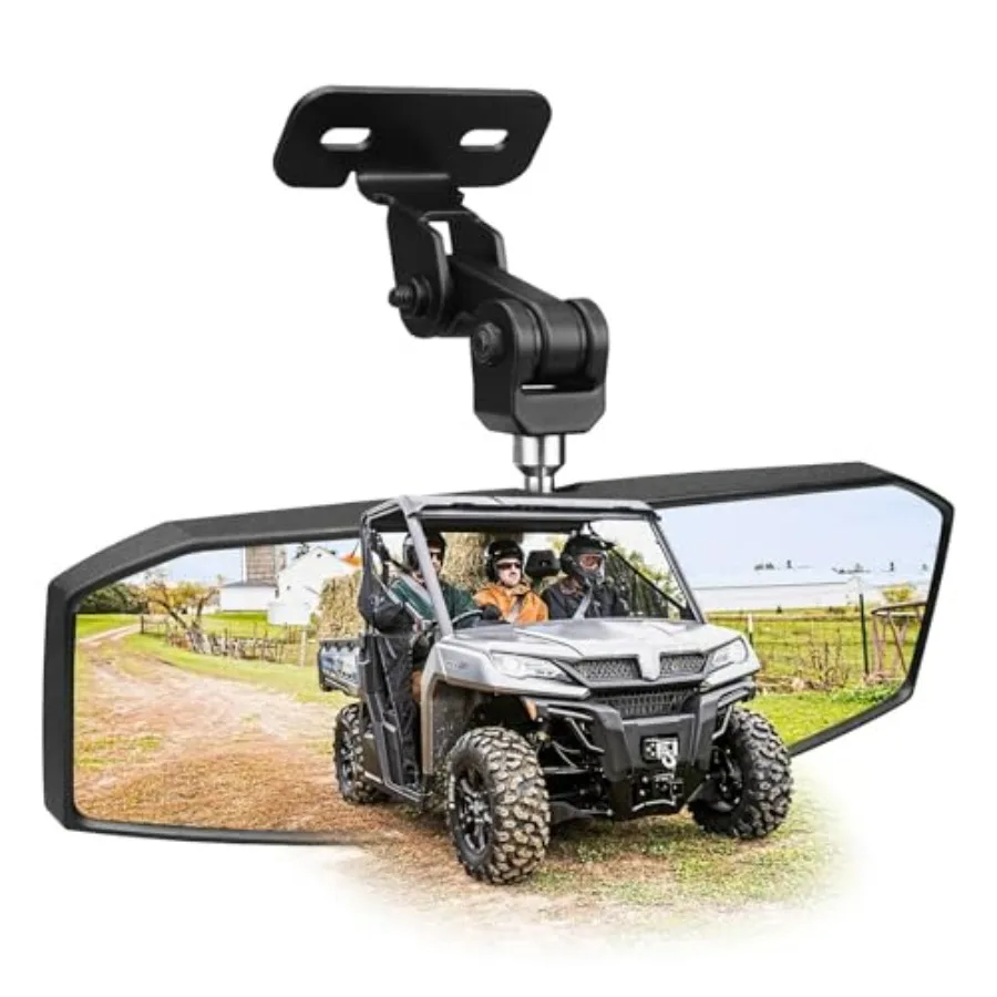 

UTV Rear View Mirror for CFMOTO Uforce 1000/1000 XL Black Multi-Adjustable Ultra-Clear Large Field of View Stable Non-Shaking T