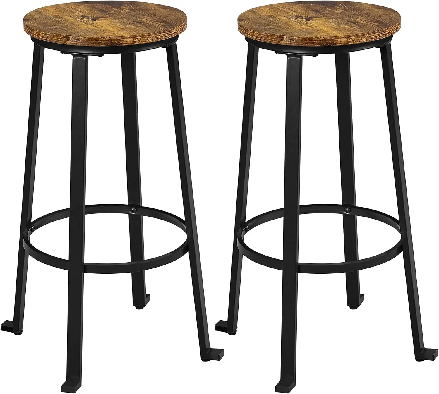 

29.5 inch Stools Height Stools Industrial Tall Chair Round Backless Counter Stools with Metal Legs for Dining Room/Living Ro