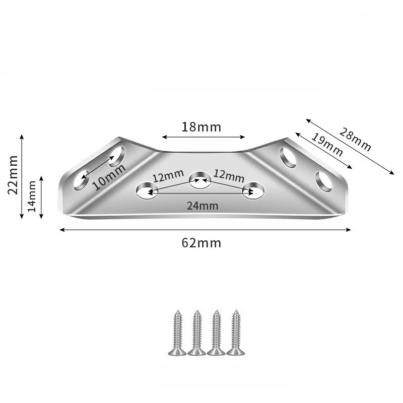 20/40/60pcs Stainless Steel Corner Bracket Furniture Connector Cabinet Support Angle Bracket with Screws