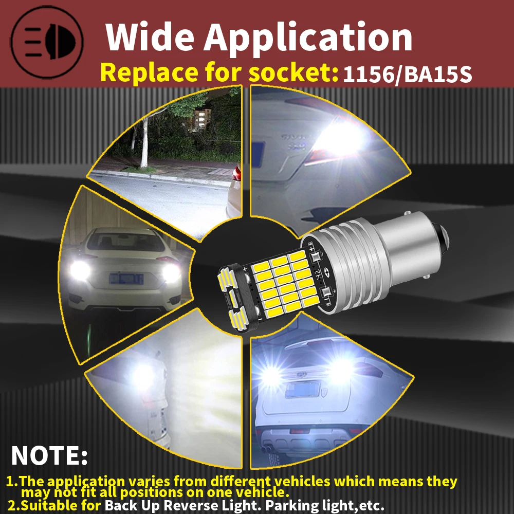 2x P21W LED Canbus Error Free Car Reverse Lamp 1156 BA15S T20 T15 S25 For VW Golf 4 5 6 7 Passat B5 B6 B7 Jetta MK4 MK5 MK6 Polo