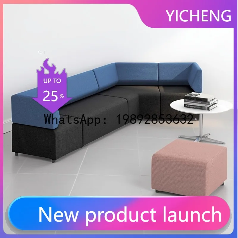 

Hys creative office casual booth sofa hotel milk tea shop waiting straight sofa coffee table combination