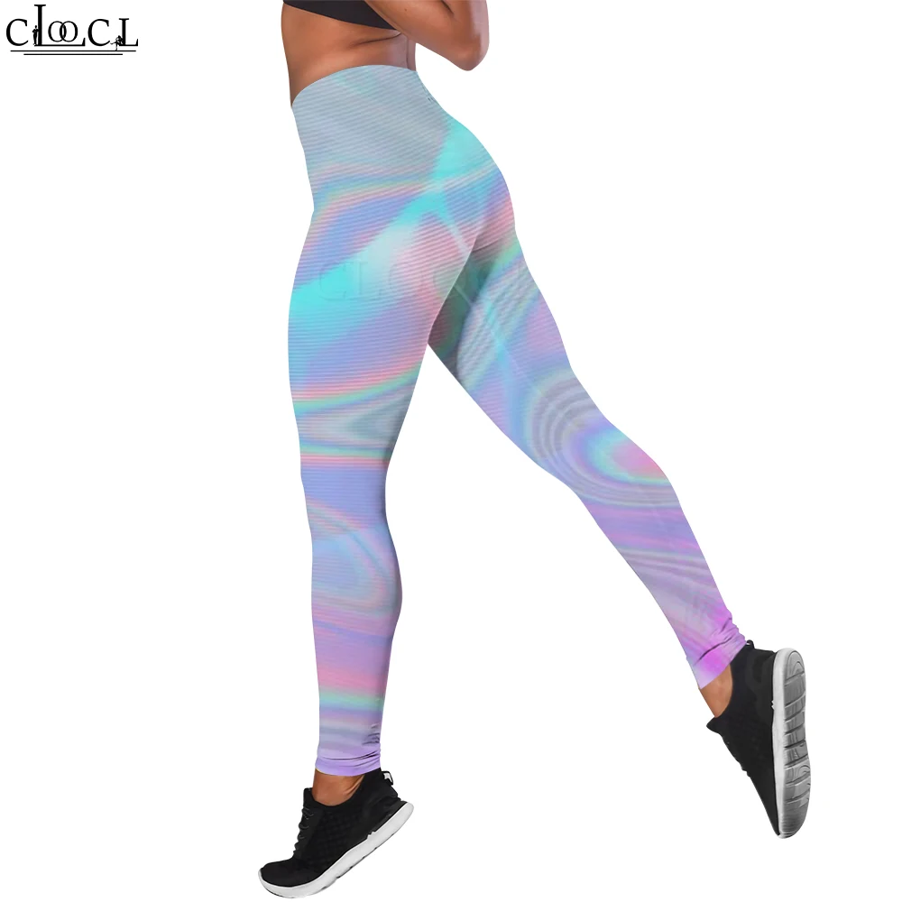 

CLOOCL Workout Trousers Women Seamless Legging for Fitness Laser Pattern Print Legins Elasticity Pants Clothing