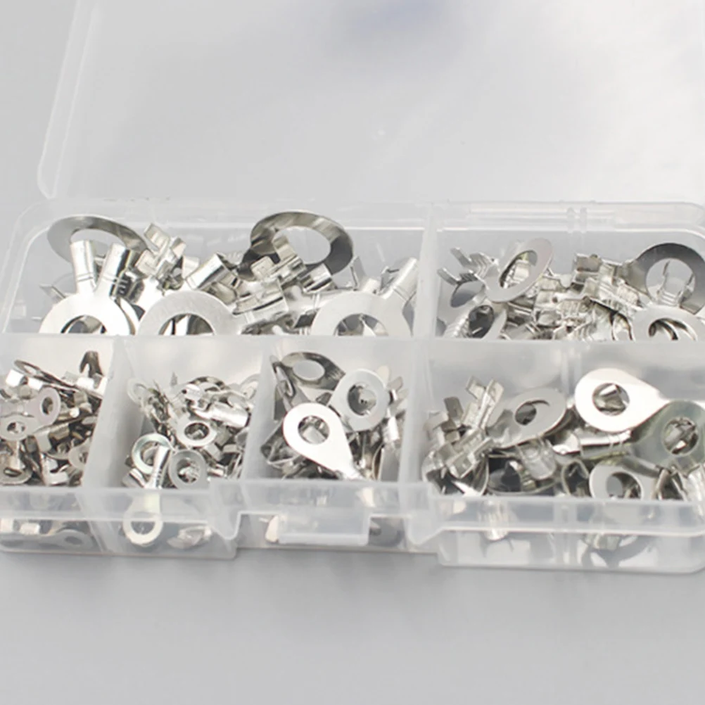

150pcs Tinned Annular Cable Terminals Wire Connectors Non-Insulated Assortment Kit For Automobile Motorcycle Appliances