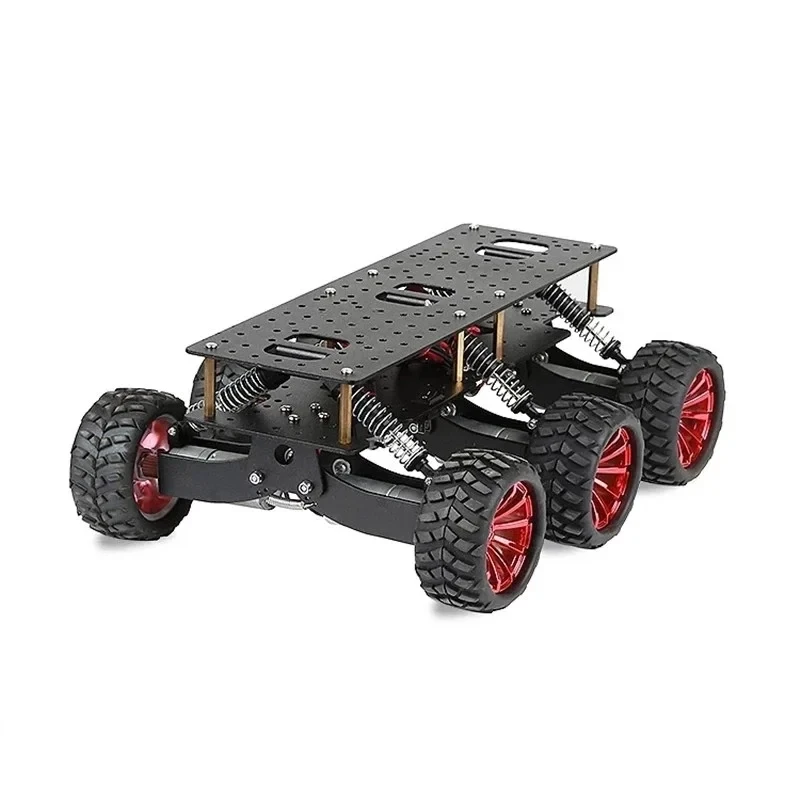 Smart 6WD Robot Car Chassis Absorção de Choque Plataforma de Busca e Resgate Escalada Off Road Torta de Framboesa Arduino Brinquedo RC DIY