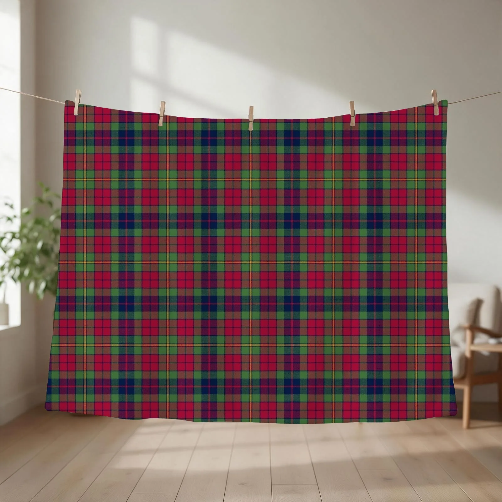 County Clare Irish Tartan Throw Blanket couch cozy soft plush fuzzy picnic outdoor blanket