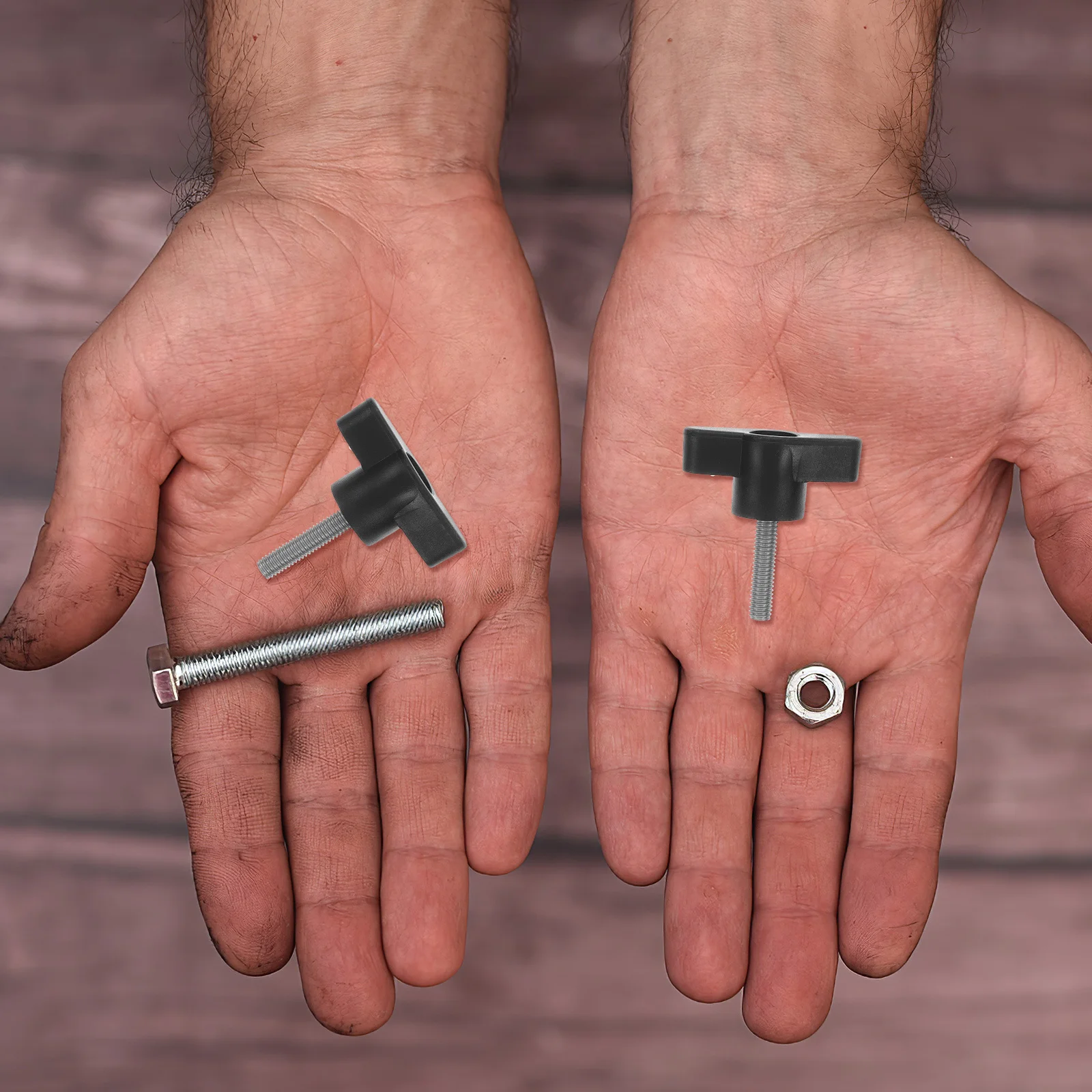 10 قطعة مسامير مقبض اليد الفولاذ المقاوم للصدأ البلاستيك مخرش الإبهام الترباس M5X20 قابل للتعديل Z-شكل مقبض المسمار الجناح الجوز للميكانيكية