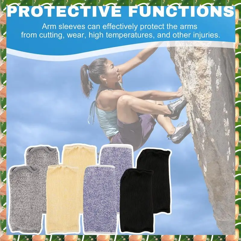 

JAJA 4Pair Cut Burn Resistant Sleeves Arm Protection Sleeves Forearm Protectors For Thin Skin And Bruising With Finger Cover